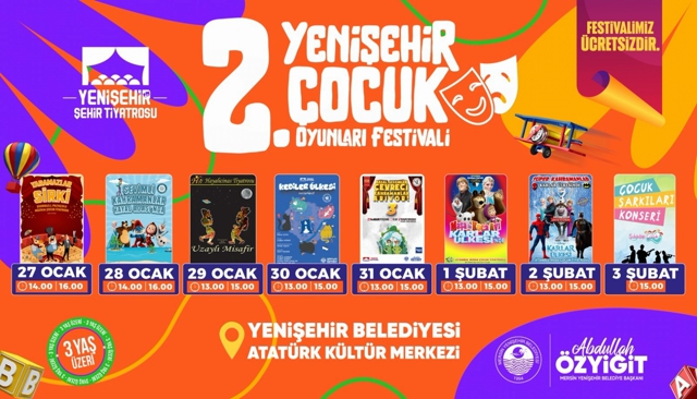2.Yenişehir Çocuk Oyunları Festivali Başlıyor