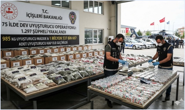 75 İlde Dev Uyuşturucu Operasyonu: 1.297 Şüpheli Yakalandı