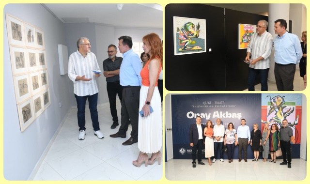 Ressam Onay Akbaş Çizgi Bir Uçtan Bir Uca Adlı Kişisel Sergisini Yenişehir'de Açıldı